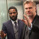 John David Washington and Christopher Nolan on the set of Tenet.